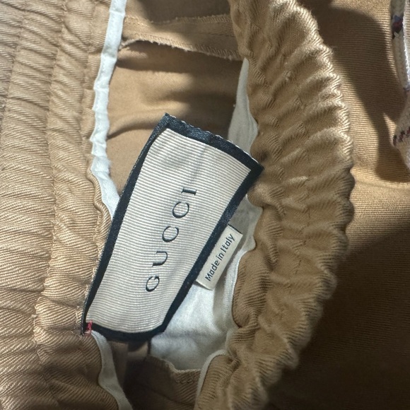 Gucci Tan Joggers with White Logo - Picture 7 of 9